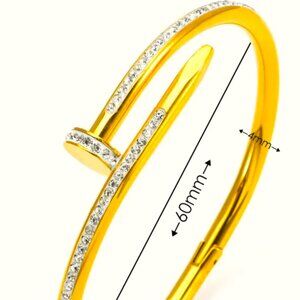 THE FABULOUS 18K GOLD DIPPED OVER STAINLESS STEEL WITH CZ'S ACCENT NAIL …